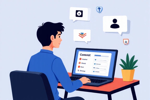 Illustration of a person managing cookie settings on a laptop