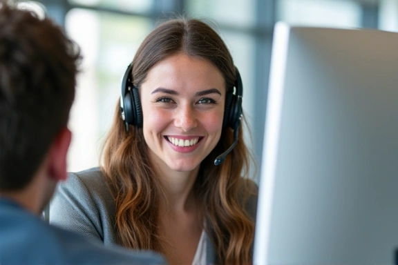 Customer service representative assisting with a return