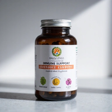 Immune Support Complex bottle with natural ingredients